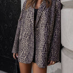 Animal print beige and black jacket