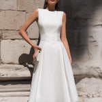 Sleeveless Tailored A-Line Midi Dress