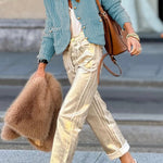 Solid Color V-neck Long-sleeved Loose Pocket Knit Cardigan