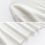 Casual Loose Solid Color High-Neck Long Sleeves Knitwear