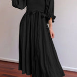 FRENCH RUFFLED LANTERN SLEEVES MULTI-WEAR DRESS
