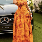 Bodycon Sleeveless Pleated Zipper Round-Neck Maxi Dresses