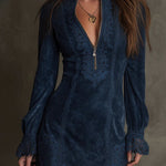 Jasmine – Lace-Trimmed Blue Mini Dress