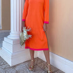 Knitted dress with cuffs combination