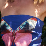 Butterfly Print Strapless Tube Top Mini Skirt