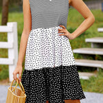 Polka dot mosaic large swing dress
