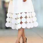 A-line Loose Solid Color Split-Joint Tasseled V-neck Midi Dresses
