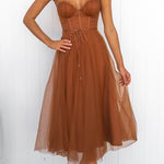 Modern-day Princess Chiffon Suspenders Party Maxi Dress