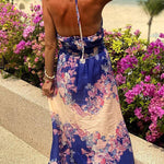 V-neck strapless backless vacation sexy dress