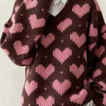 Women's Casual V-Neck Long-Sleeved Printed Sweater
