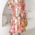 Eclipse Season Printed Long Sleeve Flowy Maxi Dress