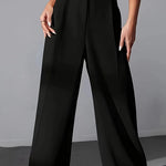 High Rise Wide Leg Pocketed Baggy Pants