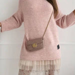 High-neck lace-trimmed long sweater