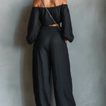 Cotton Casual Plain Wide Leg Pants
