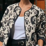 Loose Animal Print Cotton Jacket