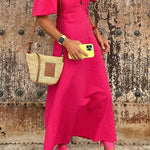Puff Sleeve V-Neck A-Line Slim Dress
