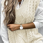 Oversized Vest Knit Sweaters Tank Pullover Fall Outfit