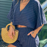 NAVY STRIPED TOP AND SHORT PANTS SET Regular price