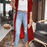 Cheering My Way Velvet Kimono Coat