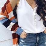 Soft Rainbow Striped Sweater Cardigan