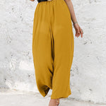 Simple Wide Leg Loose Elasticity Casual Pants Bottoms