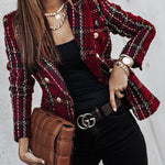 Good Catch Double Breasted Plaid Blazer
