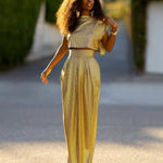 Stylish High Waisted Skirt & Top Two Pieces Set