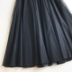 Solid Color Loose Elastic-Waist Mesh Skirt