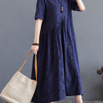 Cotton Blend Solid Color Irregularity Dress