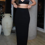 New Level High Waist Side Zipper Slit Midi Skirt