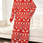 Long Sleeves Loose Animal Prints Printed Round-Neck Maxi Dresses Pajamas