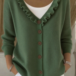 Women's Lace V-Neck Button Knitted Cardigan Sweater