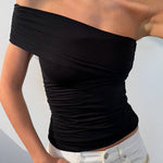 Asymmetrical Shoulder Slim Fit Top