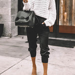 Margovil High Waist Pocketed Satin Joggers