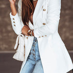 Margovil Lapel Double Breasted Open Front Blazer Jacket