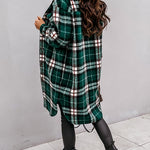 Margovil Long Sleeves Button Up Plaid Casual Shacket Jacket