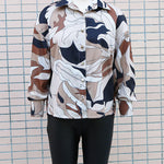 Long Sleeves Loose Buttoned Printed Lapel Blouses&Shirts Tops