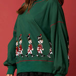 Christmas Soldier Sequined Long Sleeve Casual Sweatshirt