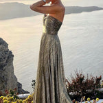 Shimmer Please Off Shoulder Maxi Party Dress
