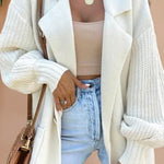 Women's Suit Collar Knitted Patchwork Woolen Jacket