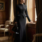 Elasticated Waist Irregularity Buttoned Solid Color Stand Collar Blouses&Shirts Tops