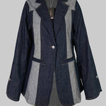 Long Sleeves Loose Contrast Color Split-Joint Deep V-Neck Jackets Outerwear
