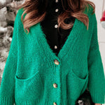 Elegant Commuter Pocket Long Sleeve Loose Sweater