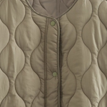 Solid Color Loose Round Neck Quilted Jacket