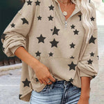 Women's V-neck Star Sweatshirt