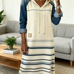 Velstra | Soft Stripe Shift Hoodie Dress