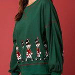 Christmas Soldier Sequined Long Sleeve Casual Sweatshirt