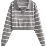 Striped Slim-fit Cropped Sweater