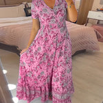 Alisa™ | V-Neck Dress with Floral Pattern
