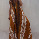 Beach Dates Ethnic Print A-line Maxi Dress